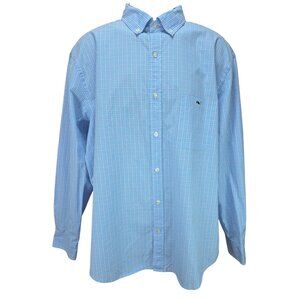 Vineyard Vines Mens Classic Fit Blue Gingham Cotton Tucker Shirt XL